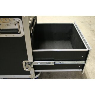 Tego Pro DPC-1 Schubladen-Flightcase – Rollbar, 4 U, Mit Tischplatte, Für Technik & Werkzeug