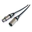 Mikrofonkabel 3m XLR 3pol Neutrik DMX AES/EBU/Kappe grau