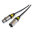 Mikrofonkabel 1m XLR 3pol Neutrik DMX AES/EBU/Kappe gelb